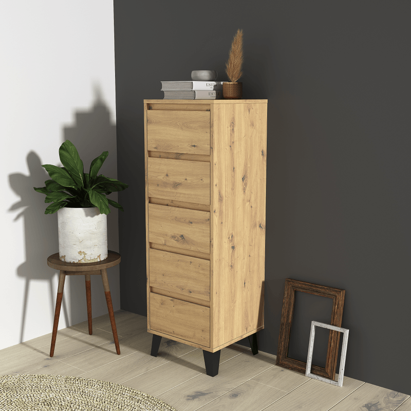 Casa si Gradina - Mobilier - Comode si corpuri - Comode - Comoda, stejar artisan, BOGAN 5S40 - Infinity.ro