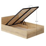 Casa si Gradina - Mobilier - Paturi si accesorii - Paturi - Pat cu somiera metalic si spatiu de depozitare, 140x200, stejar sonoma, DOLI - Infinity.ro