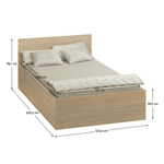 Casa si Gradina - Mobilier - Paturi si accesorii - Paturi - Pat cu somiera metalic si spatiu de depozitare, 120x200, stejar sonoma, DOLI - Infinity.ro