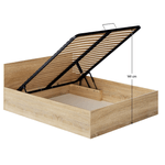 Casa si Gradina - Mobilier - Paturi si accesorii - Paturi - Pat cu somiera metalic si spatiu de depozitare, 160x200, stejar sonoma, DOLI - Infinity.ro