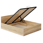 Casa si Gradina - Mobilier - Paturi si accesorii - Paturi - Pat cu somiera metalic si spatiu de depozitare, 160x200, stejar sonoma, DOLI - Infinity.ro