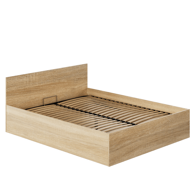 Casa si Gradina - Mobilier - Paturi si accesorii - Paturi - Pat cu somiera metalic si spatiu de depozitare, 160x200, stejar sonoma, DOLI - Infinity.ro