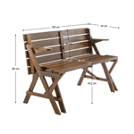 Casa si Gradina - Gradina si terasa - Mobilier exterior - Seturi mobila gradina - Masa de gradina/banca, 2in1, maro, ZAGIR - Infinity.ro