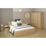 Casa si Gradina - Mobilier - Paturi si accesorii - Paturi - Pat cu somiera metalic si spatiu de depozitare, 180x200, stejar sonoma, DOLI - Infinity.ro