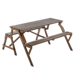 Casa si Gradina - Gradina si terasa - Mobilier exterior - Seturi mobila gradina - Masa de gradina/banca, 2in1, maro, ZAGIR - Infinity.ro