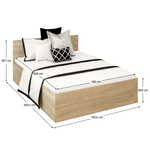 Casa si Gradina - Mobilier - Paturi si accesorii - Paturi - Pat cu somiera metalic si spatiu de depozitare, 140x200, stejar sonoma, DOLI - Infinity.ro