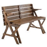 Casa si Gradina - Gradina si terasa - Mobilier exterior - Seturi mobila gradina - Masa de gradina/banca, 2in1, maro, ZAGIR - Infinity.ro