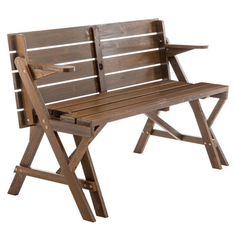 Casa si Gradina - Gradina si terasa - Mobilier exterior - Seturi mobila gradina - Masa de gradina/banca, 2in1, maro, ZAGIR - Infinity.ro
