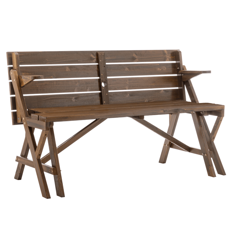 Casa si Gradina - Gradina si terasa - Mobilier exterior - Seturi mobila gradina - Masa de gradina/banca, 2in1, maro, ZAGIR - Infinity.ro