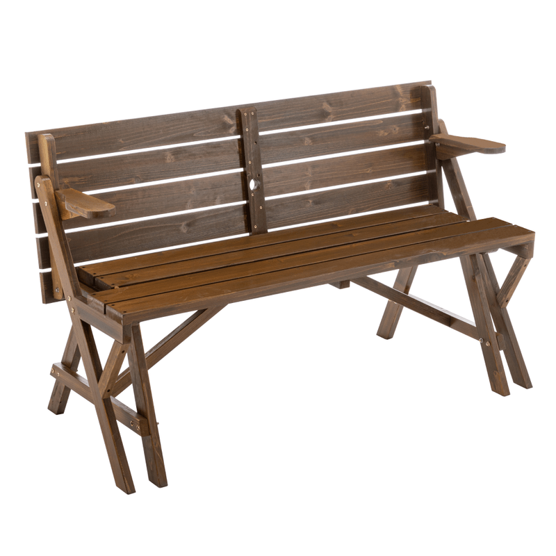Casa si Gradina - Gradina si terasa - Mobilier exterior - Seturi mobila gradina - Masa de gradina/banca, 2in1, maro, ZAGIR - Infinity.ro