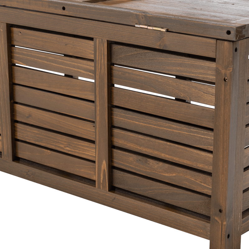 Casa si Gradina - Gradina si terasa - Mobilier exterior - Dulapuri si lazi depozitare exterior - Cutie de depozitare pentru gradina, maro, LADAM - Infinity.ro