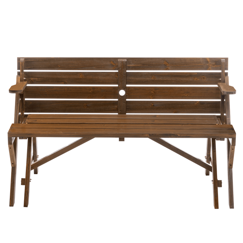 Casa si Gradina - Gradina si terasa - Mobilier exterior - Seturi mobila gradina - Masa de gradina/banca, 2in1, maro, ZAGIR - Infinity.ro