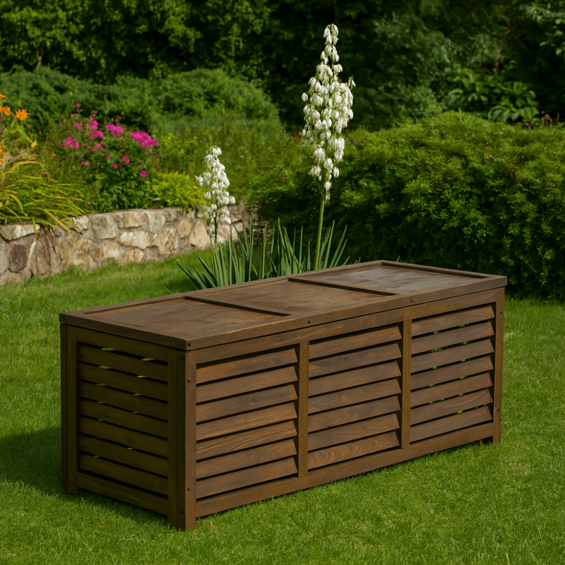 Casa si Gradina - Gradina si terasa - Mobilier exterior - Dulapuri si lazi depozitare exterior - Cutie de depozitare pentru gradina, maro, LADAM - Infinity.ro