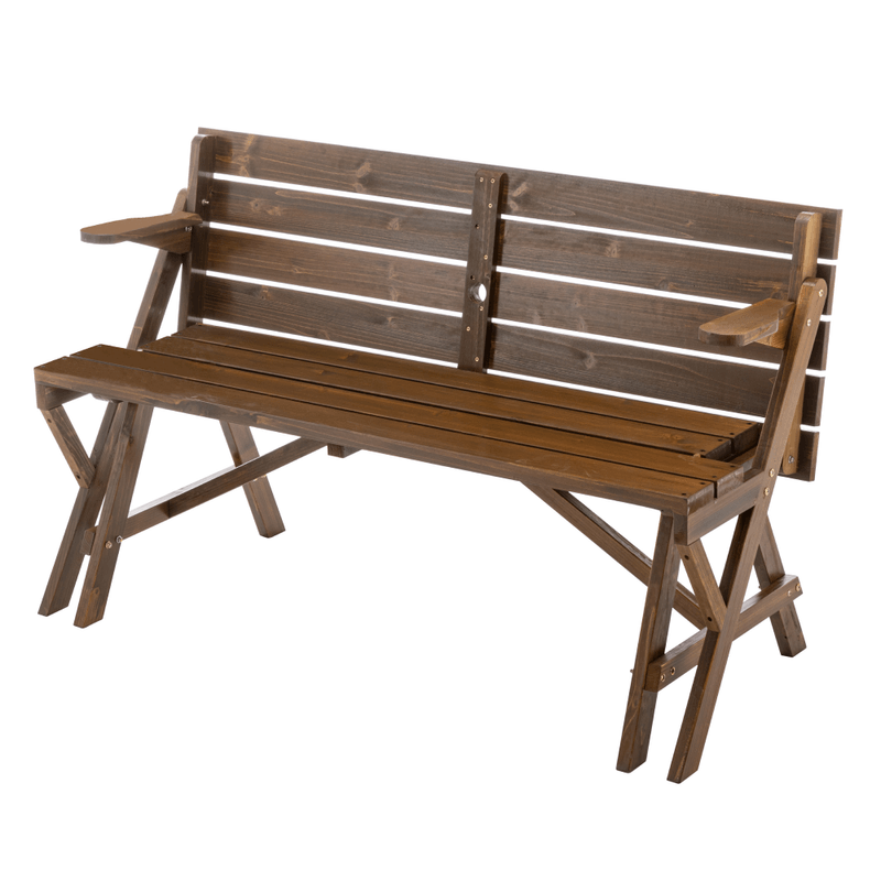 Casa si Gradina - Gradina si terasa - Mobilier exterior - Seturi mobila gradina - Masa de gradina/banca, 2in1, maro, ZAGIR - Infinity.ro