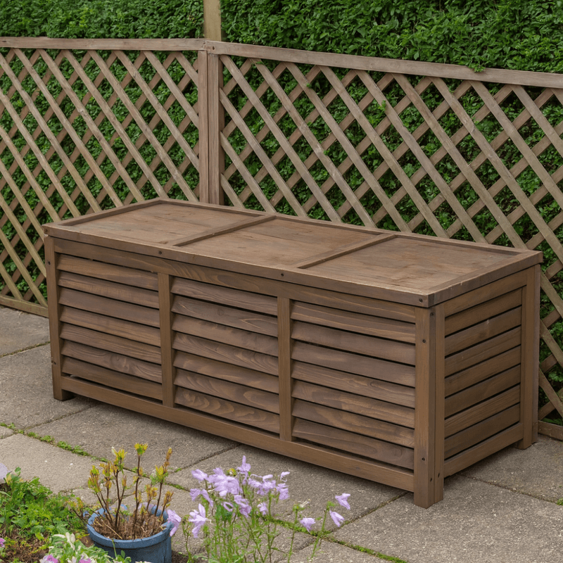 Casa si Gradina - Gradina si terasa - Mobilier exterior - Dulapuri si lazi depozitare exterior - Cutie de depozitare pentru gradina, maro, LADAM - Infinity.ro