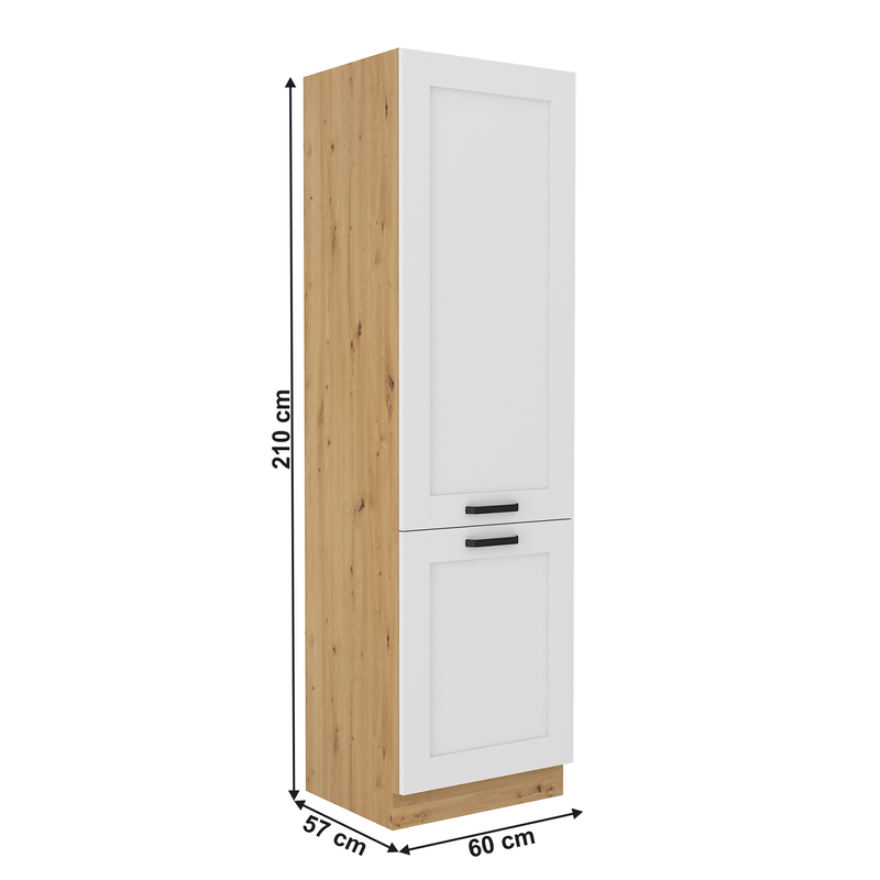 Casa si Gradina - Mobilier - Seturi de mobilier - Seturi bucatarie - Dulap inalt, stejar artizan/alb, LULA 60 DK-210 2F - Infinity.ro