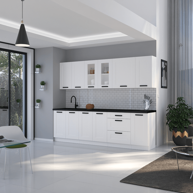Casa si Gradina - Mobilier - Seturi de mobilier - Seturi bucatarie - Dulap inalt, cu rafturi, alb, LULA 60 DK-210 2F - Infinity.ro