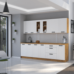 Casa si Gradina - Mobilier - Seturi de mobilier - Seturi bucatarie - Dulap inalt, stejar artizan/alb, LULA 60 DK-210 2F - Infinity.ro
