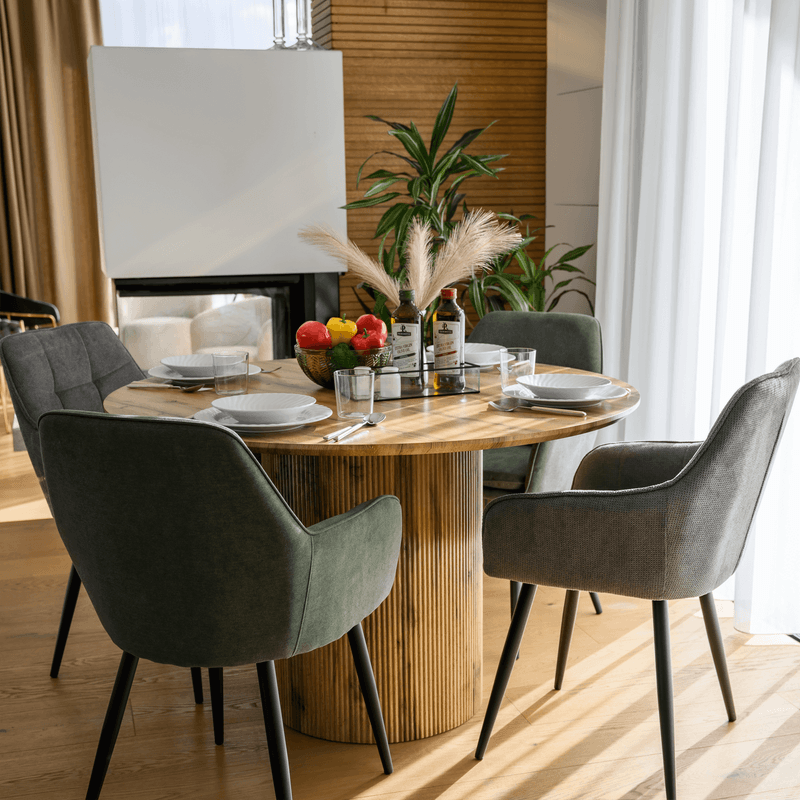 Casa si Gradina - Mobilier - Mese si birouri - Mese bucatarie si dining - Masa de sufragerie, stejar, diametru 120 cm, MAHIR TIP 2 - Infinity.ro