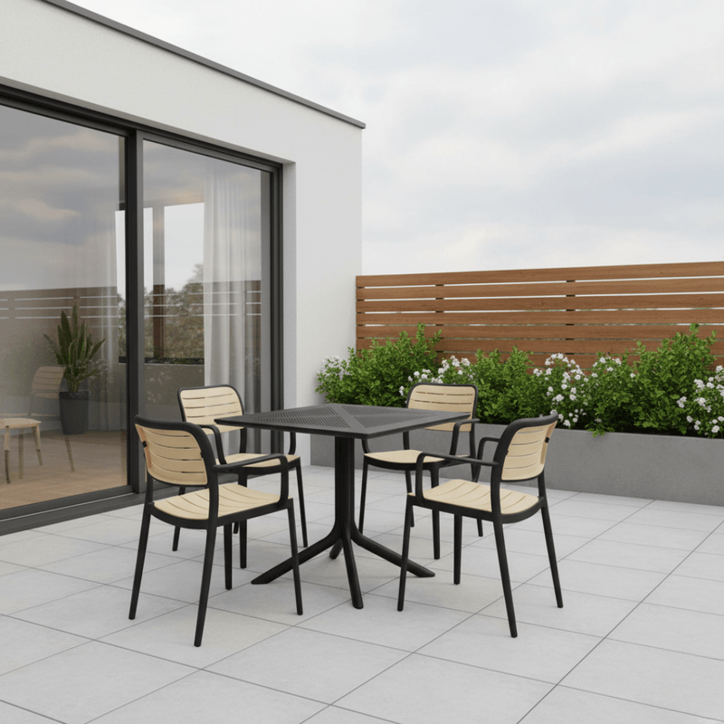 Casa si Gradina - Gradina si terasa - Mobilier exterior - Mese gradina - Masa de gradina, neagra, DENTON NEW - Infinity.ro