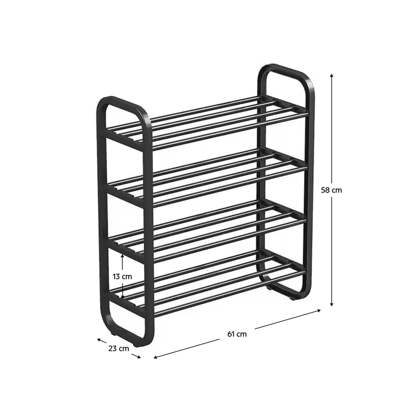 Casa si Gradina - Mobilier - Dulapuri si sifoniere - Dulapuri pantofi - Pantofar, 4 rafturi, negru, FERRUM - Infinity.ro