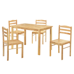 Casa si Gradina - Mobilier - Seturi de mobilier - Seturi mese si scaune - Set de sufragerie 1+4, lemn masiv, natural, LOAK - Infinity.ro