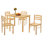 Casa si Gradina - Mobilier - Seturi de mobilier - Seturi mese si scaune - Set de sufragerie 1+4, lemn masiv, natural, LOAK - Infinity.ro