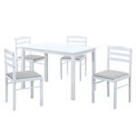 Casa si Gradina - Mobilier - Seturi de mobilier - Seturi mese si scaune - Set de sufragerie 1+4, alb/gri bej, SOMIN - Infinity.ro