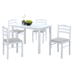 Casa si Gradina - Mobilier - Seturi de mobilier - Seturi mese si scaune - Set de sufragerie 1+4, alb/gri bej, SOMIN - Infinity.ro