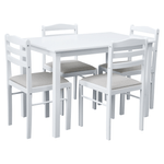 Casa si Gradina - Mobilier - Seturi de mobilier - Seturi mese si scaune - Set de sufragerie 1+4, alb/gri bej, SOMIN - Infinity.ro