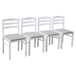 Casa si Gradina - Mobilier - Seturi de mobilier - Seturi mese si scaune - Set de sufragerie 1+4, alb/gri bej, SOMIN - Infinity.ro