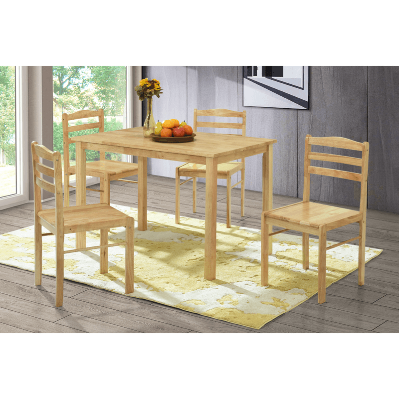 Casa si Gradina - Mobilier - Seturi de mobilier - Seturi mese si scaune - Set de sufragerie 1+4, lemn masiv, natural, LOAK - Infinity.ro