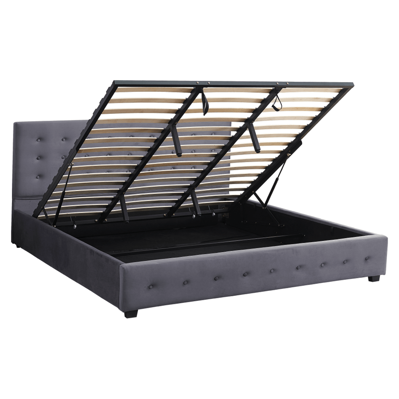 Casa si Gradina - Mobilier - Paturi si accesorii - Paturi - Pat cu spatiu de depozitare, 160x200, gri, MINDY - Infinity.ro