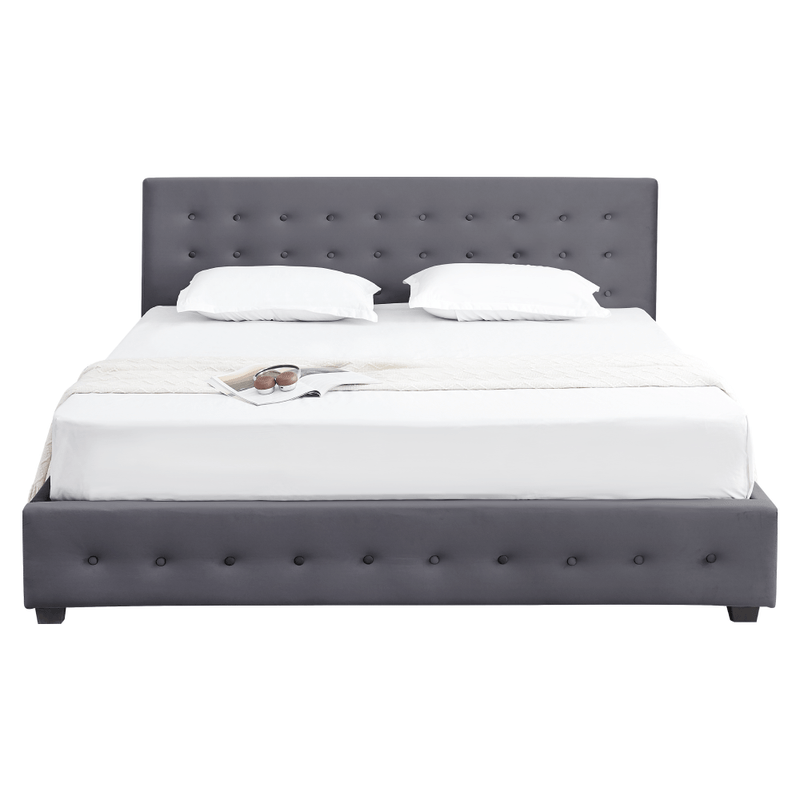 Casa si Gradina - Mobilier - Paturi si accesorii - Paturi - Pat cu spatiu de depozitare, 180x200, gri, MINDY - Infinity.ro