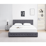 Casa si Gradina - Mobilier - Paturi si accesorii - Paturi - Pat cu spatiu de depozitare, 180x200, gri, MINDY - Infinity.ro