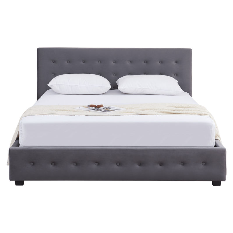 Casa si Gradina - Mobilier - Paturi si accesorii - Paturi - Pat cu spatiu de depozitare, 160x200, gri, MINDY - Infinity.ro