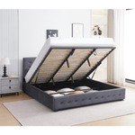 Casa si Gradina - Mobilier - Paturi si accesorii - Paturi - Pat cu spatiu de depozitare, 180x200, gri, MINDY - Infinity.ro