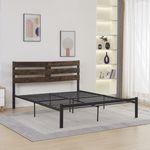 Casa si Gradina - Mobilier - Paturi si accesorii - Paturi - Pat matrimonial cu somiera, stejar rustic/metal, 180x200, ANEYA - Infinity.ro