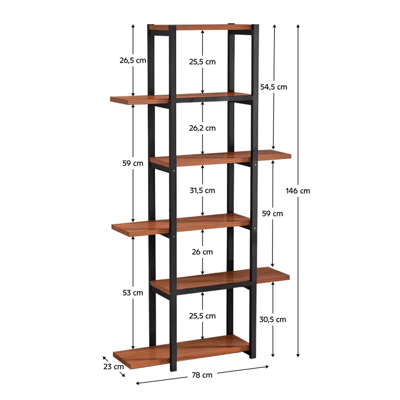 Casa si Gradina - Mobilier - Biblioteci si rafturi - Etajere - Raft, negru/lemn rustic, LEMY - Infinity.ro