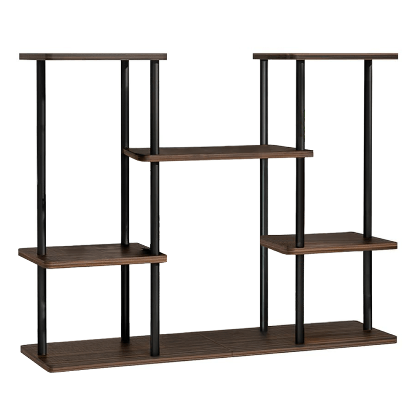 Casa si Gradina - Gradinarit si plante - Plante si ghivece - Ghivece si suporturi - Suport pentru flori metalic, negru/lemn rustic, LEDER - Infinity.ro