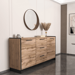 Casa si Gradina - Mobilier - Comode si corpuri - Comode - Comoda, stejar wotan/negru, AMONI 2D3S - Infinity.ro