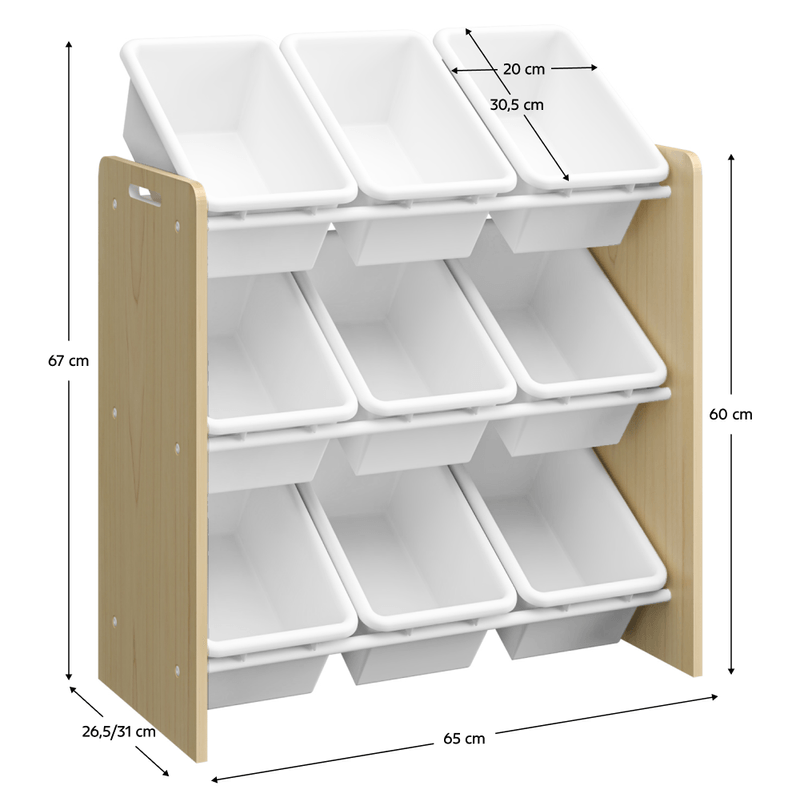 Casa si Gradina - Mobilier - Mobilier copii - Mobilier camera copiilor - Organizator/raft pentru jucarii, natural/alb, BOIS - Infinity.ro