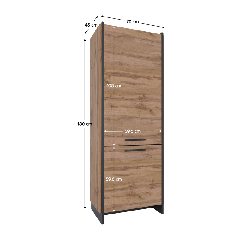 Casa si Gradina - Mobilier - Biblioteci si rafturi - Etajere - Raft, stejar wotan/negru, AMONI 2D - Infinity.ro