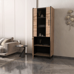 Casa si Gradina - Mobilier - Comode si corpuri - Corpuri bucatarie - Vitrina, stejar wotan/negru, AMONI 1D1W - Infinity.ro