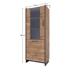 Casa si Gradina - Mobilier - Comode si corpuri - Corpuri bucatarie - Vitrina, stejar wotan/negru, AMONI 1D1W - Infinity.ro