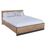 Casa si Gradina - Mobilier - Paturi si accesorii - Paturi - Pat, 160x200, stejar wotan/negru, AMONI - Infinity.ro