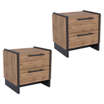 Casa si Gradina - Mobilier - Comode si corpuri - Noptiere - Noptiera, set 2, stejar wotan/negru, AMONI 2S - Infinity.ro