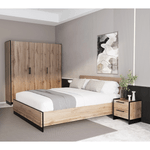 Casa si Gradina - Mobilier - Paturi si accesorii - Paturi - Pat, 160x200, stejar wotan/negru, AMONI - Infinity.ro