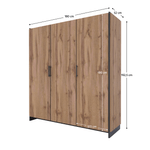 Casa si Gradina - Mobilier - Dulapuri si sifoniere - Dulapuri - Dulap, cu trei usi, stejar wotan/negru, AMONI 3D - Infinity.ro