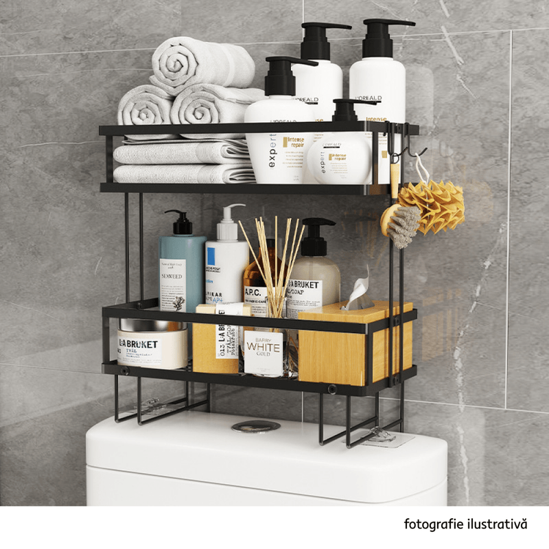 Casa si Gradina - Mobilier - Mobilier baie - Etajere baie - Organizator pentru baie, negru, SABRINA - Infinity.ro